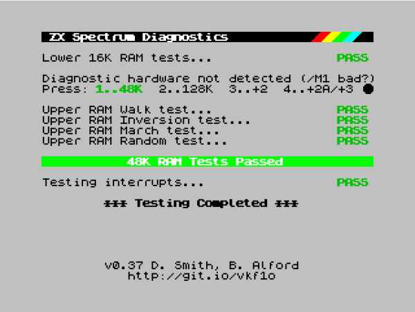 ZX Spectrum Diagnostic Card (4 x ROM)