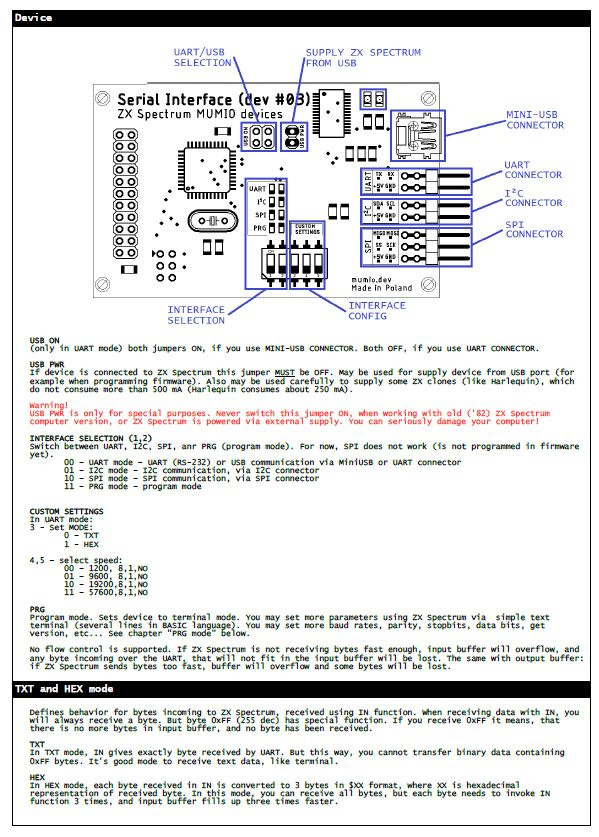 Karta interfejsu szeregowego (GPIO, USB, UART, I2C) - MUMIO dev. #03
