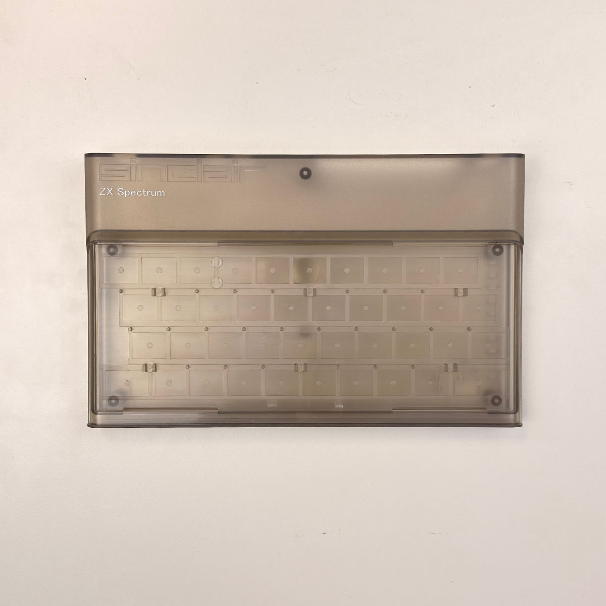 ZX Spectrum 48 case, smoked translucent, upper shell before assembly